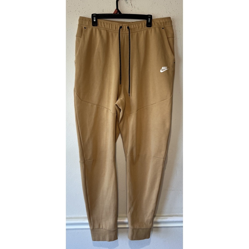 Nike Tech Fleece Jogger Drawstring Beige Sportswear XXL Men Pant Athletic Gym